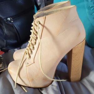 Platform Faux Leather Bootie with block heel